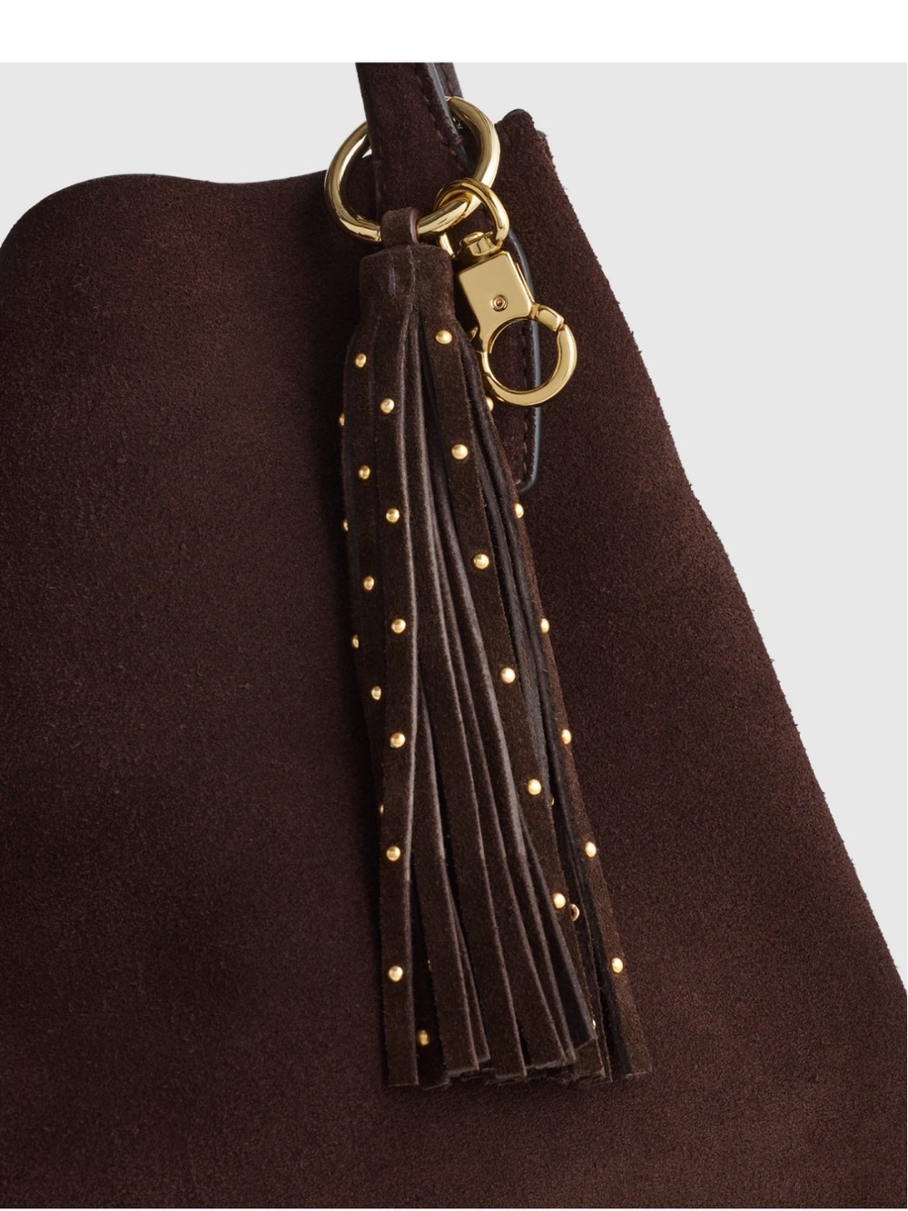 Madewell Studded Tassel Bag Charm in Dark Caron - Picture 3 of 4